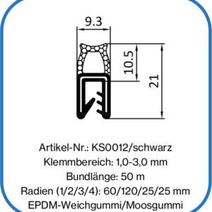 Kantenschutzdichtungsprofil mit Dichtung