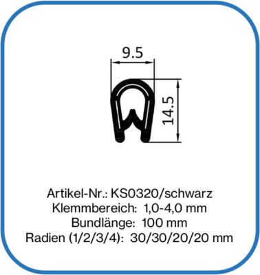 Kantenschutz Profil Keder NICHT ROSTEND 4-6 Transparent POM Dicht