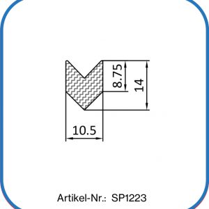 Silikon Pfeildichtung 14x10,5mm, schwarz, 60° Shore A