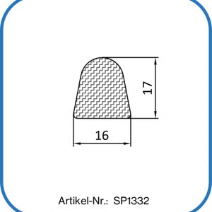 Halbrundprofil aus Silikon. Profilhärte: 60° Shore A. Einsatzbereich: Deckeldichtung in der Pharmazie.