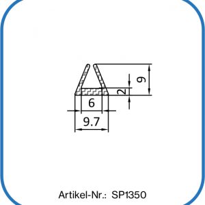 Aufsteckgummi aus Silikon, 60° Shore A, schwarz. Einsatzbereich: Scheibeneinfassung.