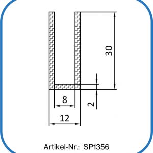 Profil als U aus Silikon, temperaturbeständig bis +180°C. In vielen Farben herstellbar.