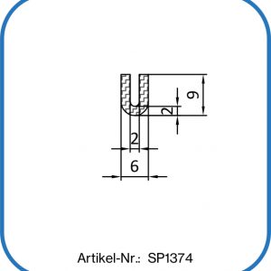 Fassungsprofil für 2 mm Bleche. Material: Silikon, rotbraun. Einsatzbereich: Deckel und Behälter.