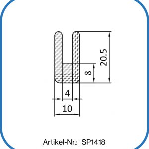 Silikon-U-Profil für eine 4 mm starke Kante. Deckeldichtung oder Behälterdichtung. Einsatz im Ofenbau.