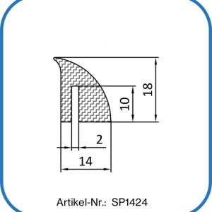 Sonderprofil aus Silicon. Aufsteckbar auf eine 2 mm Kante, mit großem Abdichtungsbereich.